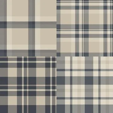 Seamless plaid pattern pack perfect for cozy pillows and cushion covers. Ve.. Stock Illustration