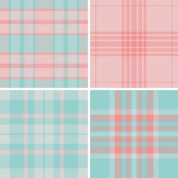 Seamless plaid pattern pack perfect for notebooks. Vector tartan designs crea イラスト素材
