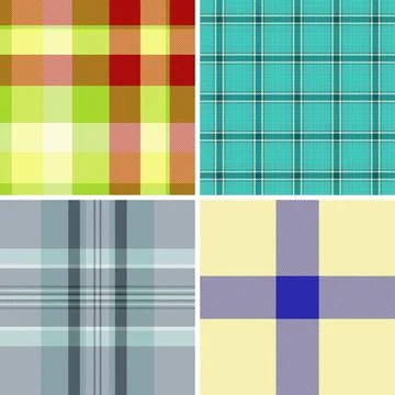 Seamless plaid pattern pack perfect for traditional Christmas decor. Ideal fo Illustrazione stock