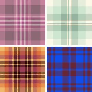 Seamless plaid pattern pack perfect for digital wallpapers. Vector tartan des 스톡 일러스트