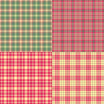 Seamless plaid pattern pack for small sewing businesses. Ideal for bespoke sh Illustrazione stock