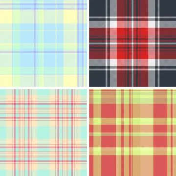 Seamless plaid pattern pack for stylish wallpapers and modern backgrounds. Id 스톡 일러스트
