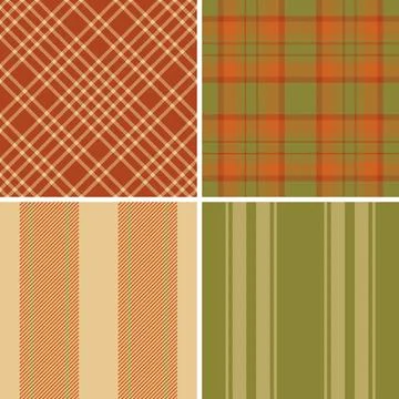 Seamless plaid pattern pack for textile manufacturing and design industry. Ve Stock Illustration