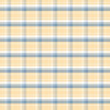 Seamless Plaid Pattern in Pastel Yellow and Dusty Blue 스톡 일러스트