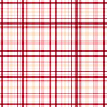 Seamless plaid pattern with red and pink stripes Stock Illustration