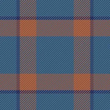 Seamless plaid pattern in rustic blue and terracotta orange. This classic fab Stock Illustration