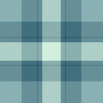 Seamless plaid pattern in soft blue hues features a classic herringbone textu Stock Illustration