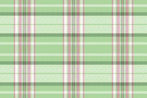 A seamless plaid pattern in soft pastel green, white, and delicate pink, feat Stock Illustration