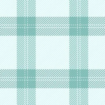 Seamless plaid pattern in soft pastel teal and white tones. This elegant, cla Stock Illustration