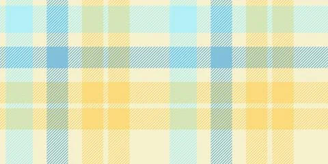 Seamless plaid pattern in soft yellow and blue tones with diagonal stripes. G Stock Illustration