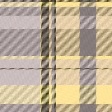 Seamless plaid pattern in soft yellow and elegant grey. This cozy textile bac Stock Illustration