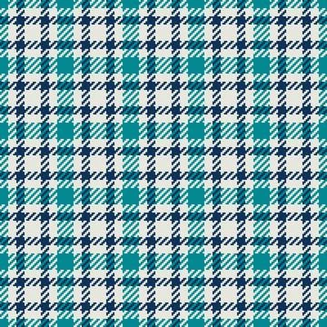 Seamless plaid pattern with textured teal, dark blue, and offwhite hues. Cl.. Stock Illustration