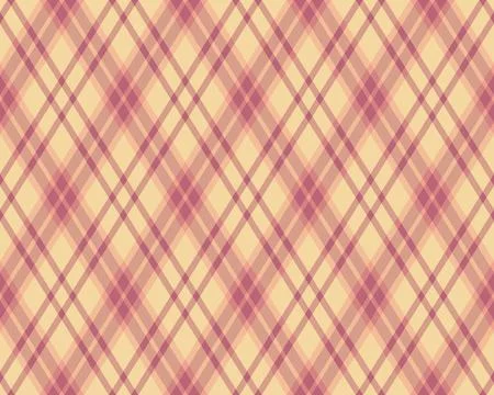 A seamless plaid pattern vector featuring soft pastel pink and warm yellow di Illustrazione stock