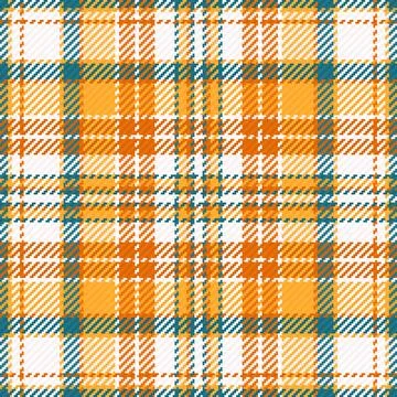 Seamless plaid pattern vector illustration featuring vibrant orange, teal, an Illustrazione stock