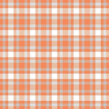Seamless plaid pattern vector illustration featuring vibrant orange and soft  Stockillustratie