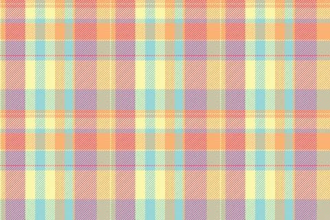 Seamless plaid pattern vector illustration featuring vibrant pastel colors. T Stock Illustration