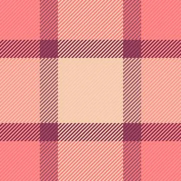 A seamless plaid pattern vector in soft coral and warm peach tones. This clas Stock Illustration