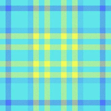 Seamless plaid pattern in vibrant turquoise and yellow. Perfect for textile.. Stock Illustration