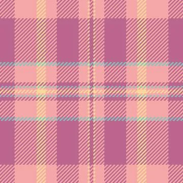 Seamless plaid pattern with a woven texture in pink, yellow, and blue hues. T Stock Illustration