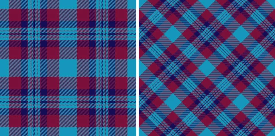 Seamless plaid tartan of vector pattern textile with a check background tex.. Stock Illustration