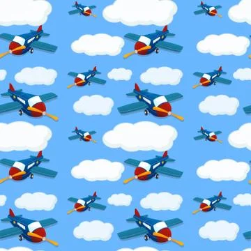 Seamless plane pattern Stock Illustration