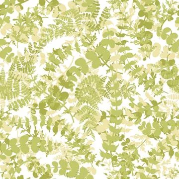 Seamless plant background. Vector Stock Illustration
