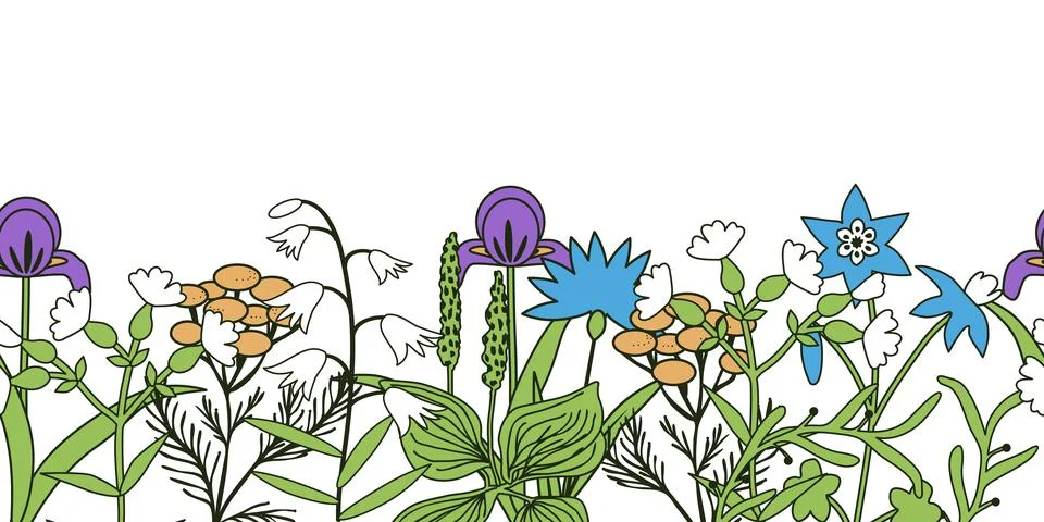 Seamless plants background Stock Illustration