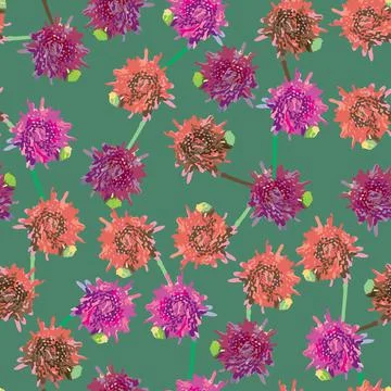 Seamless plants pattern background with abstract flowering vines , greeting c Stock Illustration