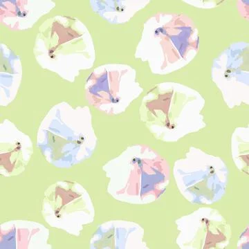 Seamless plants pattern background with abstract circle flowers , greeting ca Stock Illustration