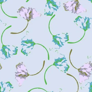 Seamless plants pattern background with abstract  leaves , greeting card or f Stock Illustration