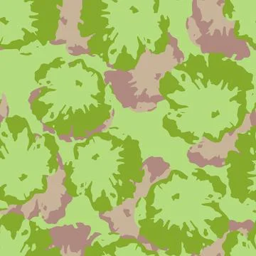 Seamless plants pattern background with abstract pink and green flowers , gre Stock Illustration