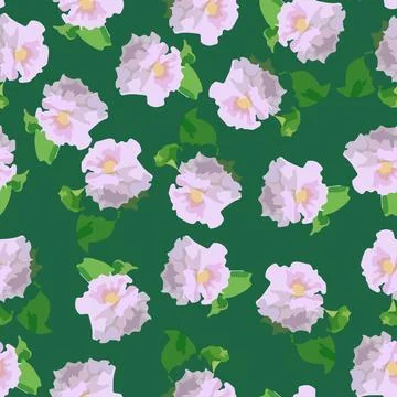 Seamless plants pattern background with flowers , greeting card or fabric Stock Illustration