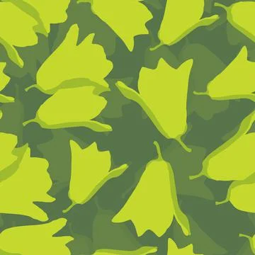 Seamless plants pattern background with flowers like a bell , greeting card o Illustrazione stock