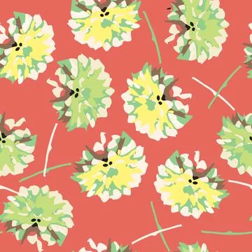 Seamless plants pattern background with mixed layers flowers , greeting card  스톡 일러스트