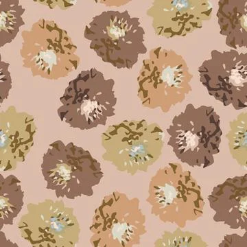 Seamless plants pattern background with mixed monochrome flowers , greeting c Stock Illustration
