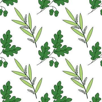 Seamless plants pattern Stock Illustration