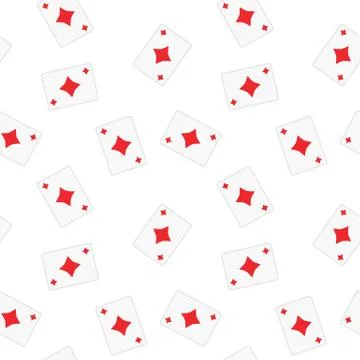 Seamless Playing Cards Diamonds Pattern Background Stock Illustration