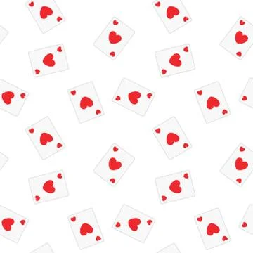 Seamless Playing Cards Hearts Pattern Background Stock Illustration