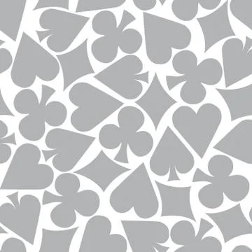 Seamless poker pattern background (grey) Stock Illustration