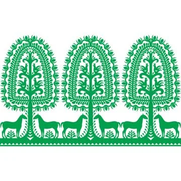 Seamless Polish folk art pattern Wycinanki Kurpiowskie - Kurpie Papercuts Stock Illustration