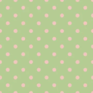 Seamless polka dot green pattern with circles Stock Illustration