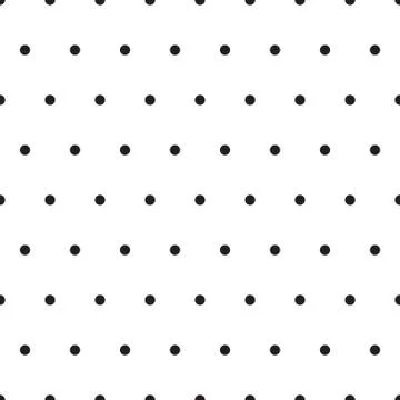 Seamless polka dot pattern background. Black dots on white background. Stock Illustration