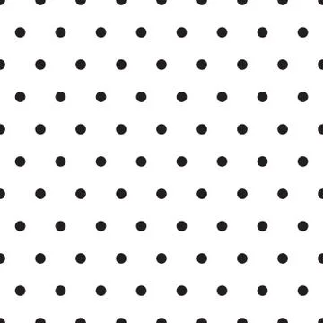 Seamless polka dot pattern background. Black dots on white background. Stock Illustration