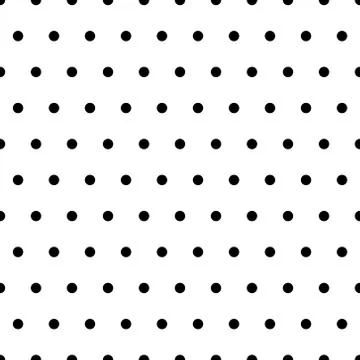 Seamless polka dot pattern background. Black dots on white background. Stock Illustration