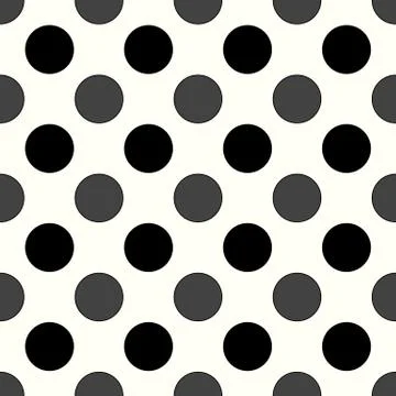 Seamless polka dot pattern. Black dots on white background. Vector illustrati Stock Illustration