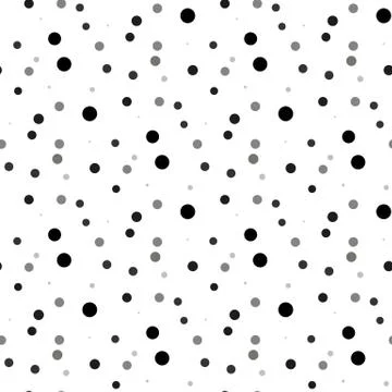 Seamless polka dot pattern. Black dots on white background. Vector illustrati イラスト素材