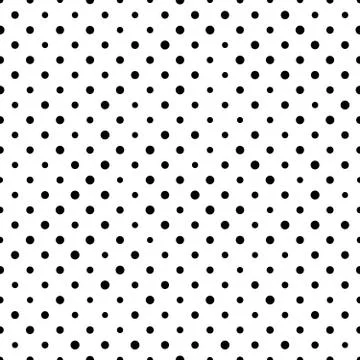 Seamless polka dot pattern. Black dots in random sizes on white background Stock Illustration