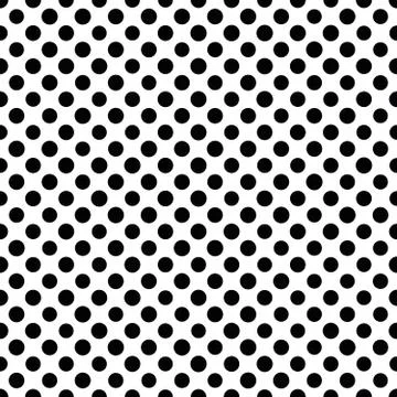 Seamless polka dot pattern. Black dots in random sizes on white background Stock Illustration