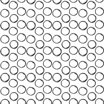 Seamless polka dot pattern. Black and white polka dot ornament. Ink illustrat Stock Photos