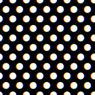 Seamless polka dot pattern with blurred circles and color aberration Stock Illustration